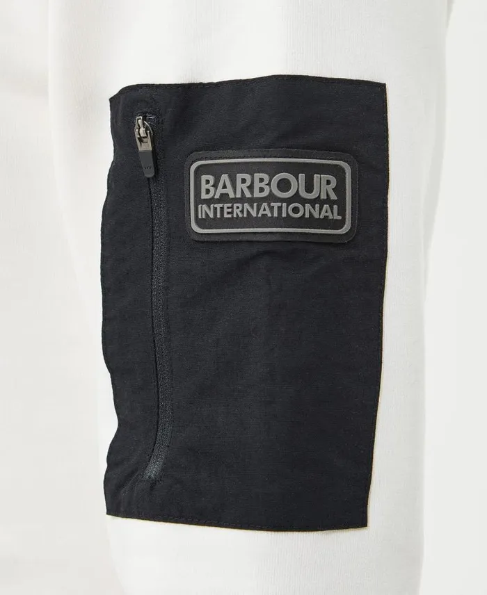 Grip Crew Neck Jumper Whisper Classic White Men Barbour Hoodies and Sweatshirts