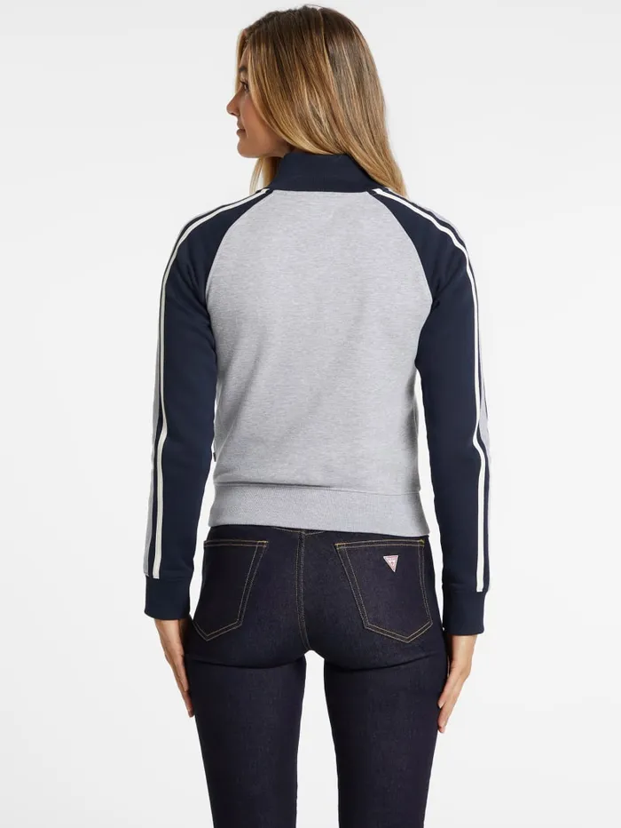 GUESS Activewear Classic Stripe ColorBlock Logo Jacket Red 8211 Women