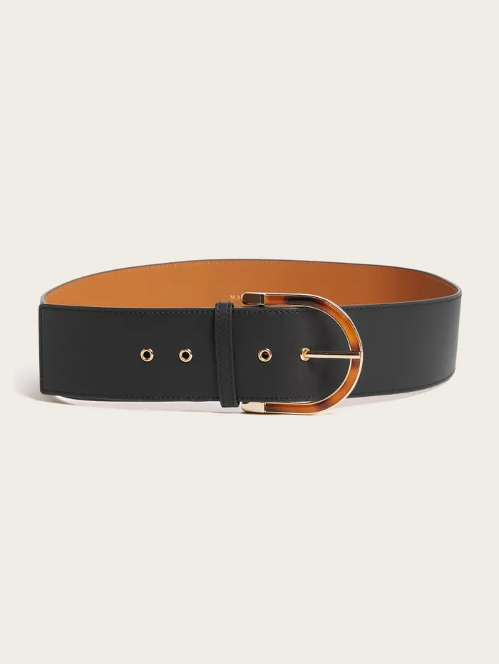 GUESS Belts Tortoiseshell Buckle Leather Belt Black 8211 Women