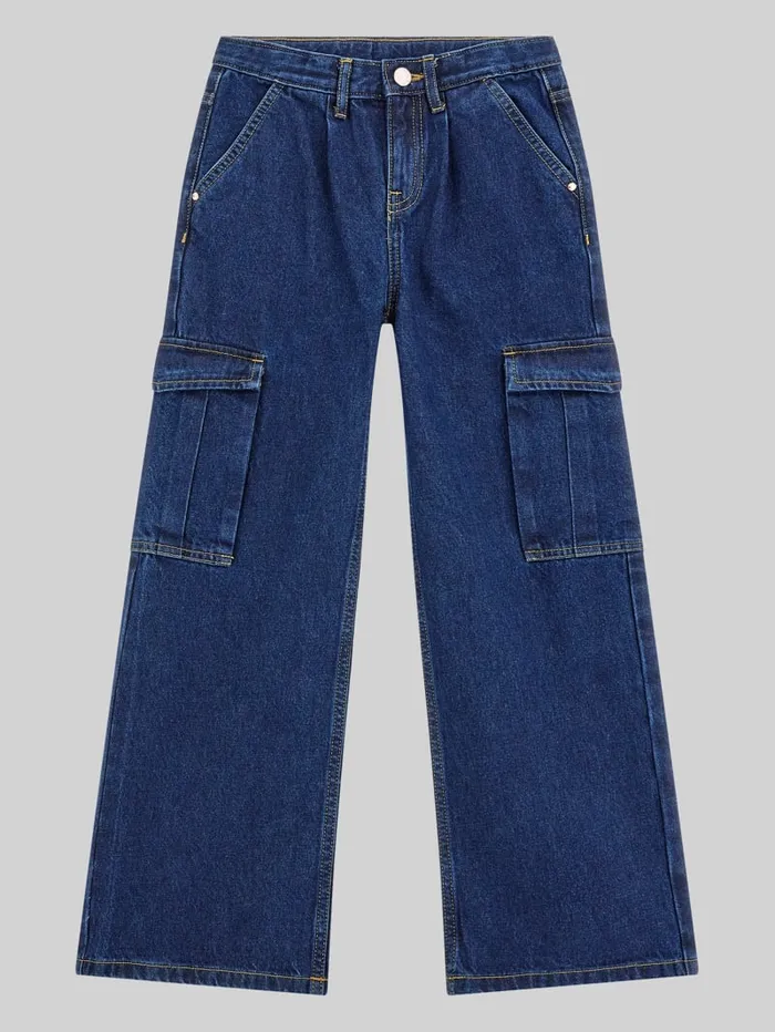 GUESS Big Girl 7 14 Denim Cargo Pants 716 Blue 8211 Kids