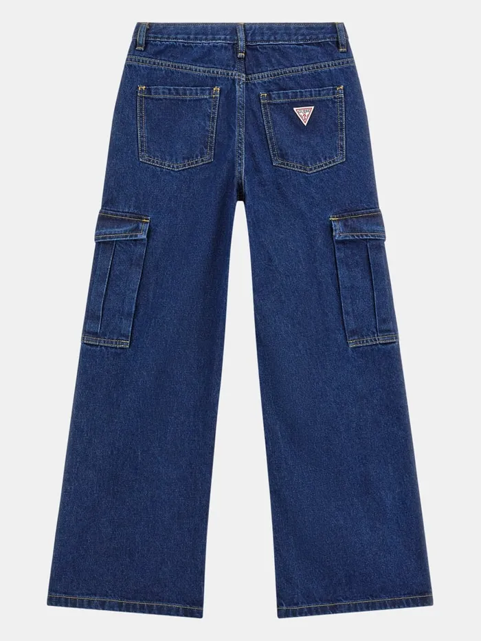 GUESS Big Girl 7 14 Denim Cargo Pants 716 Blue 8211 Kids