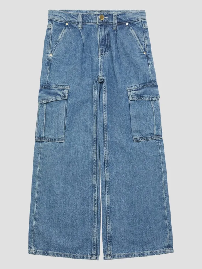 GUESS Big Girl 7 14 Eco Denim Cargo Pants 716 Blue 8211 Kids