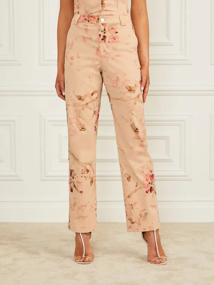 GUESS Bottoms Glam De Fleur Printed Pant Pink 8211 Women