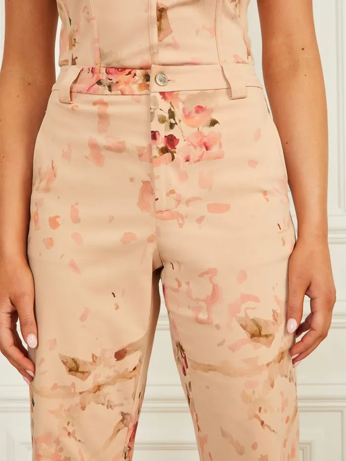 GUESS Bottoms Glam De Fleur Printed Pant Pink 8211 Women