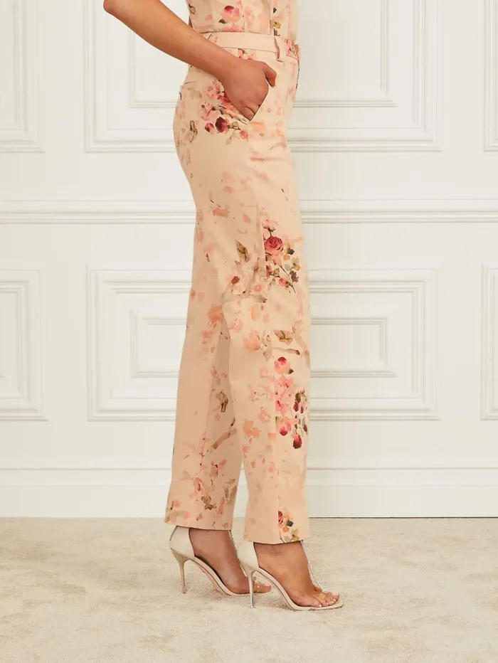 GUESS Bottoms Glam De Fleur Printed Pant Pink 8211 Women