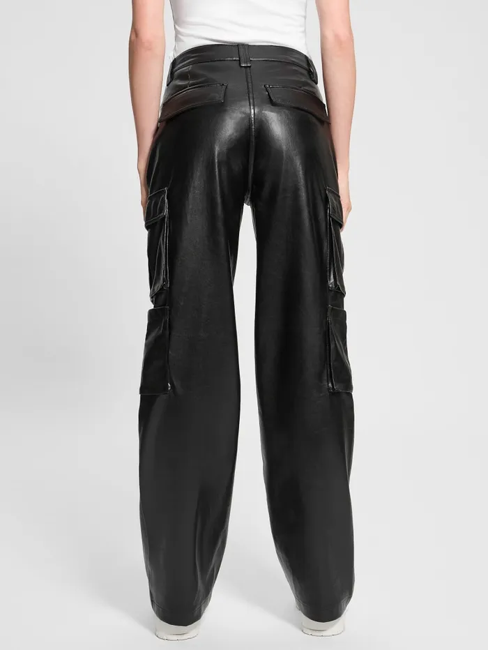 GUESS Bottoms Kori FauxLeather Cargo Pants White 8211 Women