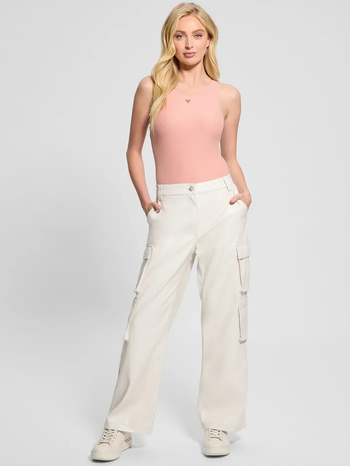 GUESS Bottoms Kori FauxLeather Cargo Pants White 8211 Women