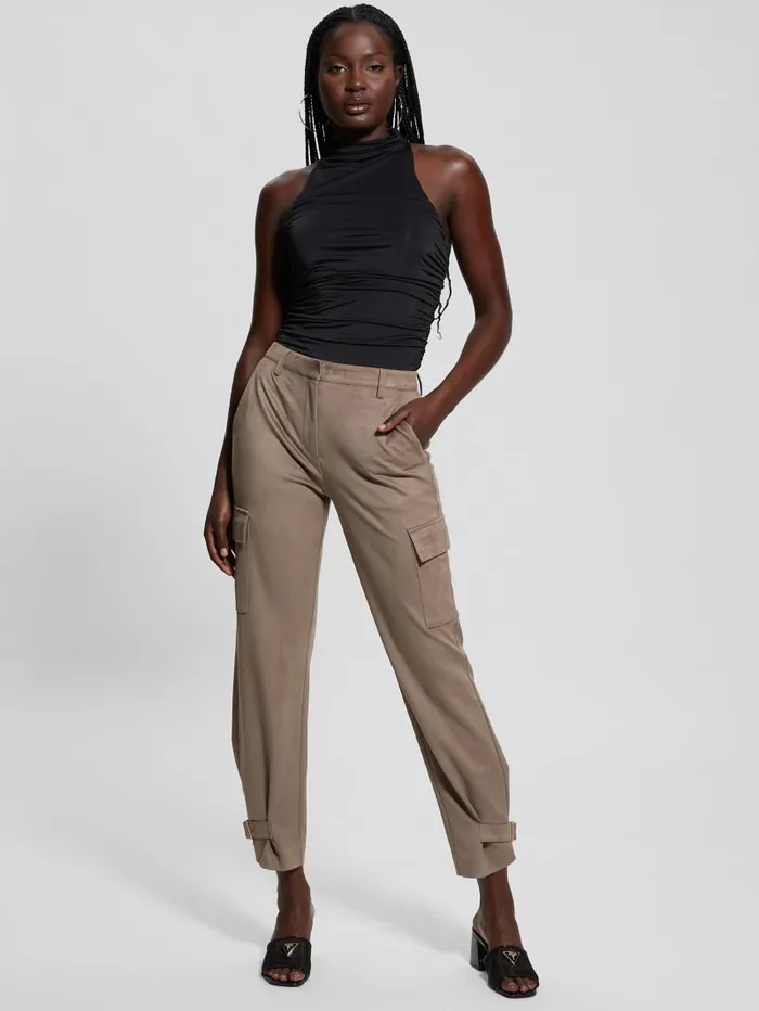 GUESS Bottoms Mariza FauxSuede Cargo Pants Neutral 8211 Women