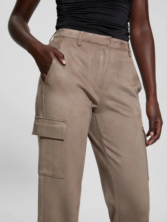 GUESS Bottoms Mariza FauxSuede Cargo Pants Neutral 8211 Women
