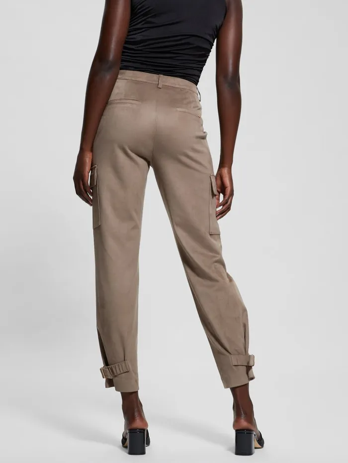 GUESS Bottoms Mariza FauxSuede Cargo Pants Neutral 8211 Women