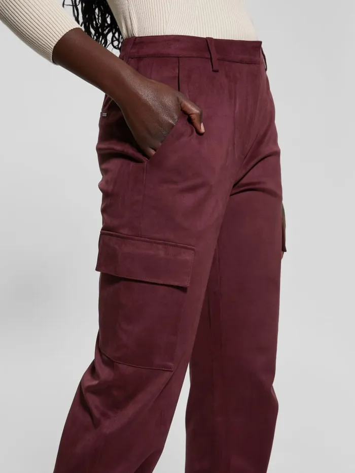 GUESS Bottoms Mariza FauxSuede Cargo Pants Neutral 8211 Women