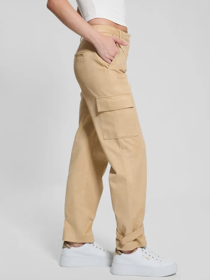 GUESS Bottoms Mariza FauxSuede Cargo Pants Neutral 8211 Women