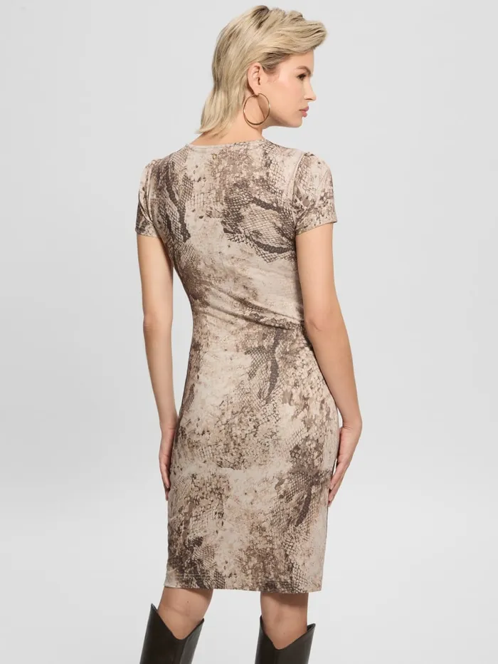 GUESS Dresses and Jumpsuits Eco Simonne Ruched Buttons Dress Brown 8211 Women
