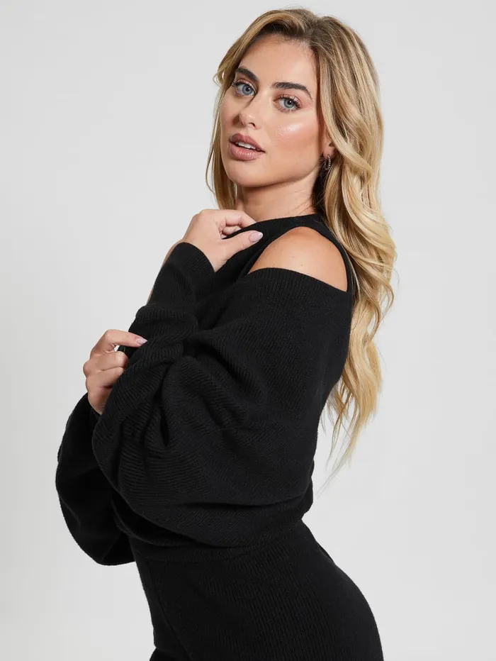 GUESS Dresses and Jumpsuits Eco Zoe Sweater Romper Black 8211 Women
