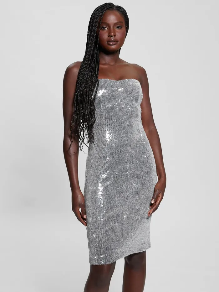 GUESS Dresses and Jumpsuits Jamie Sequin Dress Silver 8211 Women