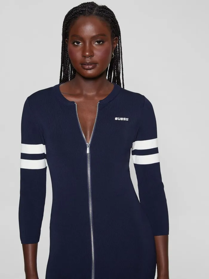 GUESS Dresses and Jumpsuits Michela Varsity Sweater Dress Green 8211 Women