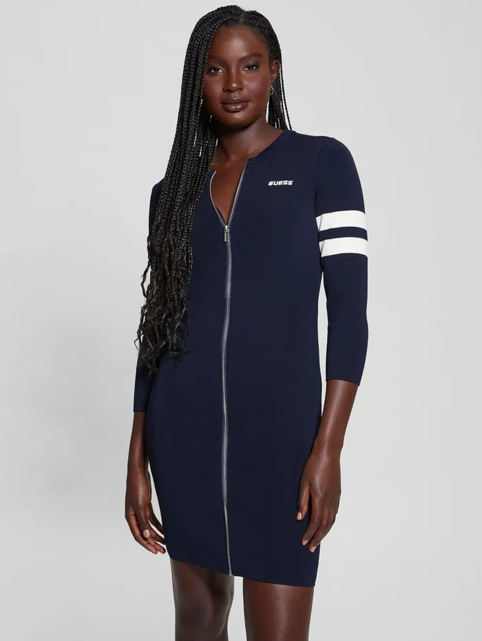 GUESS Dresses and Jumpsuits Michela Varsity Sweater Dress Green 8211 Women