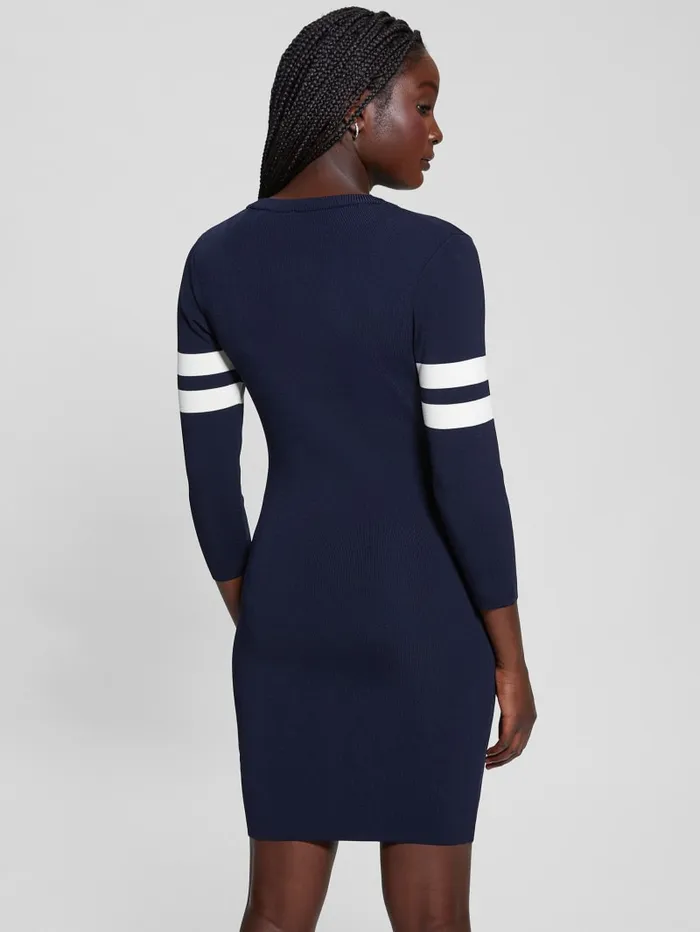 GUESS Dresses and Jumpsuits Michela Varsity Sweater Dress Green 8211 Women
