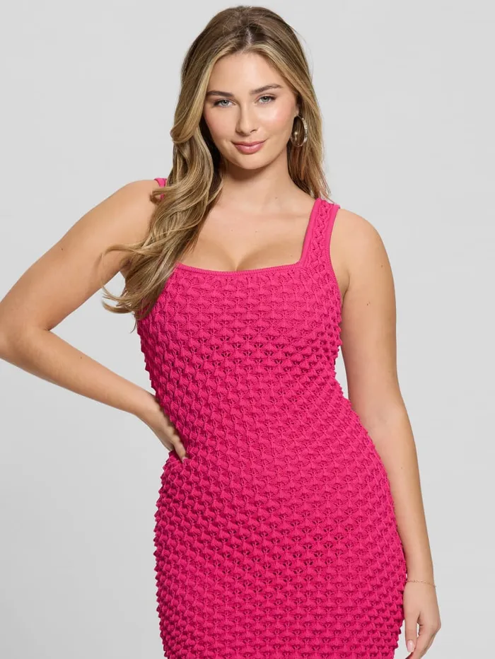 GUESS Dresses and Jumpsuits Puruka Textured Sweater Dress Pink 8211 Women