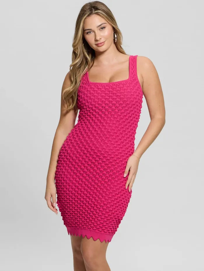 GUESS Dresses and Jumpsuits Puruka Textured Sweater Dress Pink 8211 Women