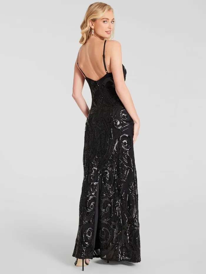 GUESS Dresses and Jumpsuits SL SELENA SEQUIN DRE Black 8211 Women GUESS Dresses and Jumpsuits SL SELENA SEQUIN DRE Black 8211 Women