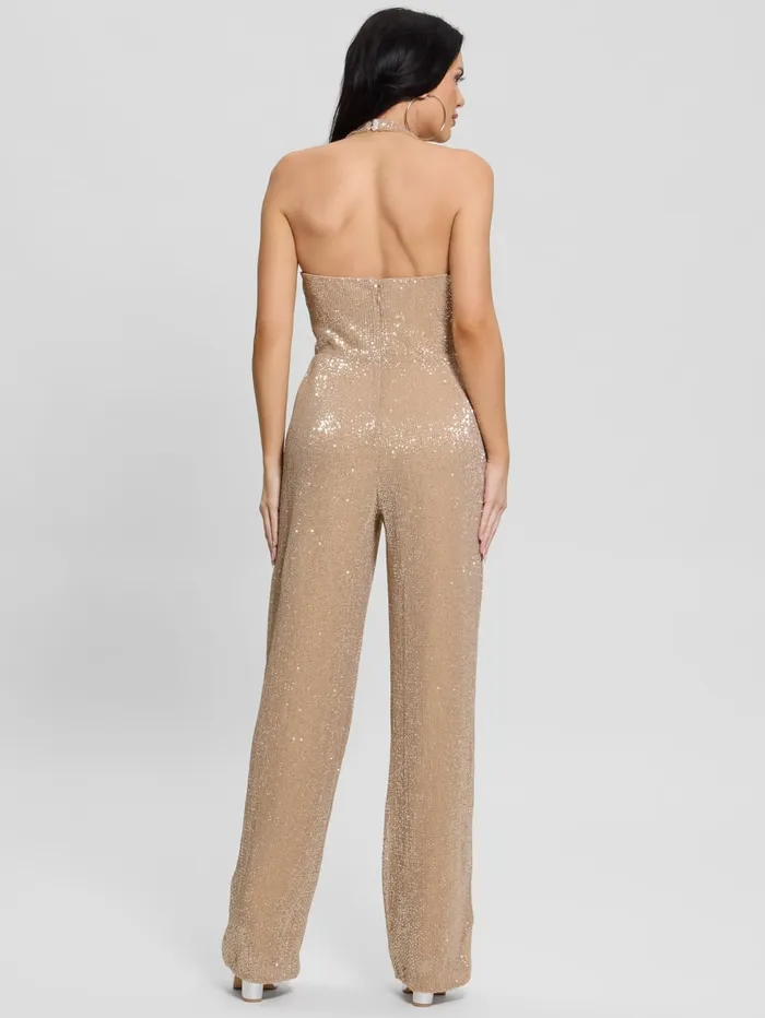 GUESS Dresses and Jumpsuits Suvi Sequin Jumpsuit Silver 8211 Women