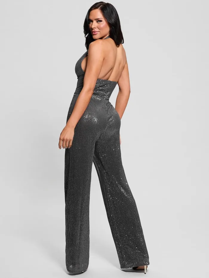 GUESS Dresses and Jumpsuits Suvi Sequin Jumpsuit Silver 8211 Women