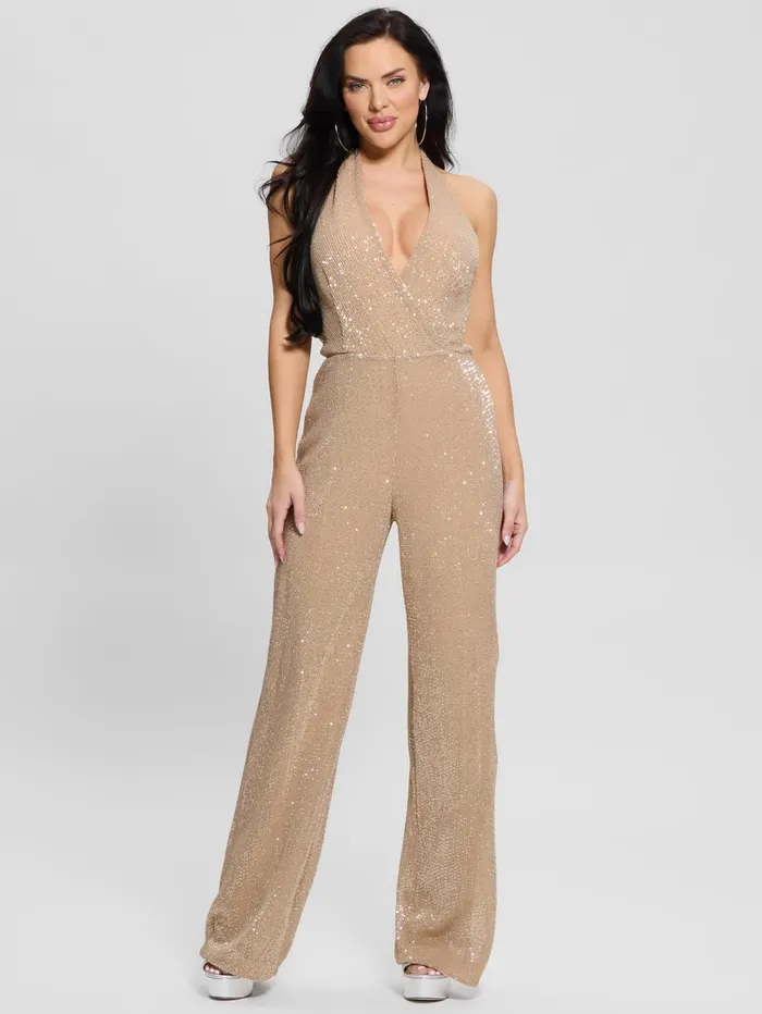 GUESS Dresses and Jumpsuits Suvi Sequin Jumpsuit Silver 8211 Women