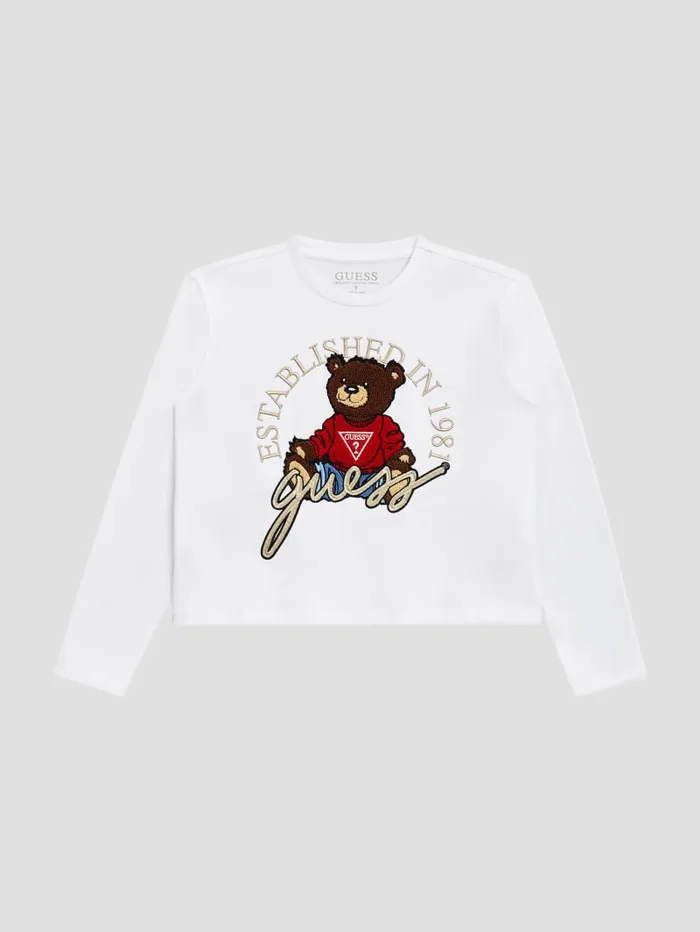 GUESS Guess Eco Eco Bear Logo Midi Tee 716 White 8211 Men