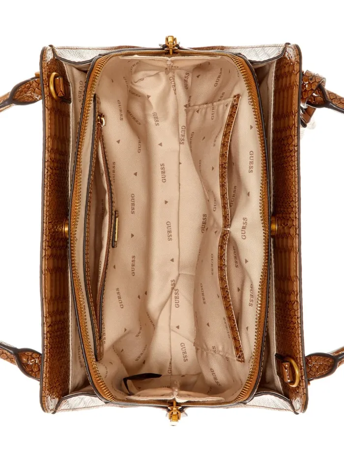GUESS Handbags Georgina Girlfriend Satchel Orange 8211 Women