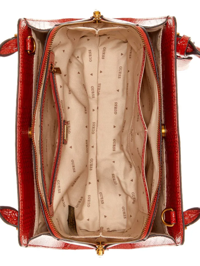 GUESS Handbags Georgina Girlfriend Satchel Orange 8211 Women