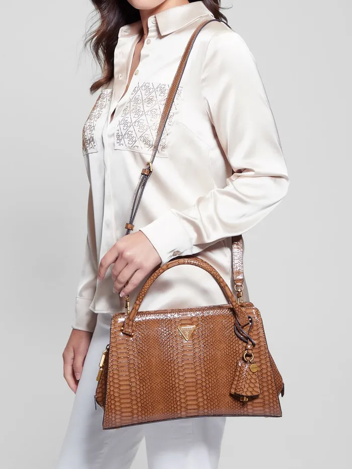 GUESS Handbags Georgina Girlfriend Satchel Orange 8211 Women