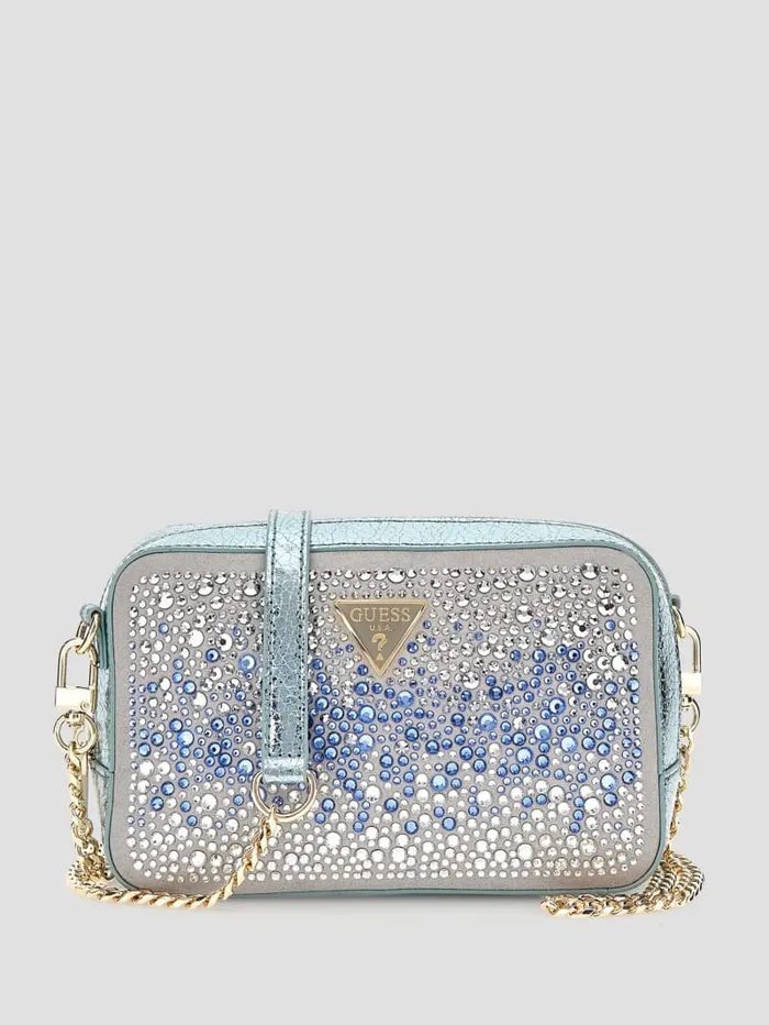 GUESS Handbags Sofia Crystal Mini Crossbody Blue 8211 Women