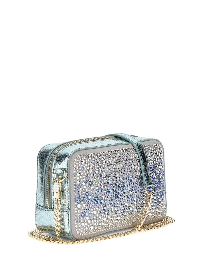 GUESS Handbags Sofia Crystal Mini Crossbody Blue 8211 Women