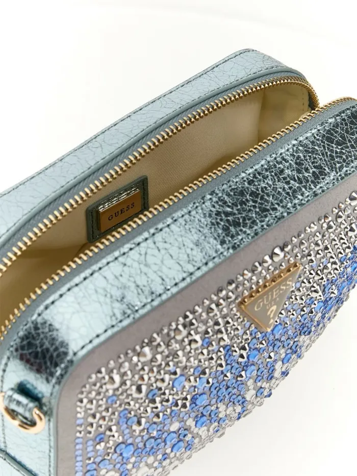 GUESS Handbags Sofia Crystal Mini Crossbody Blue 8211 Women