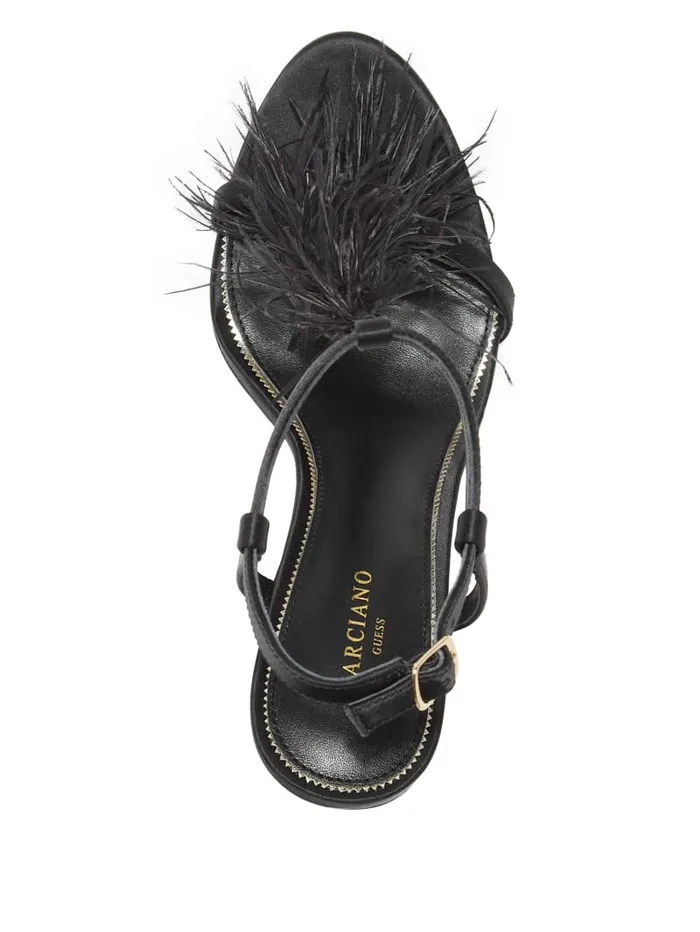 GUESS Heels Reyon Feather Satin Heel Blue 8211 Unisex