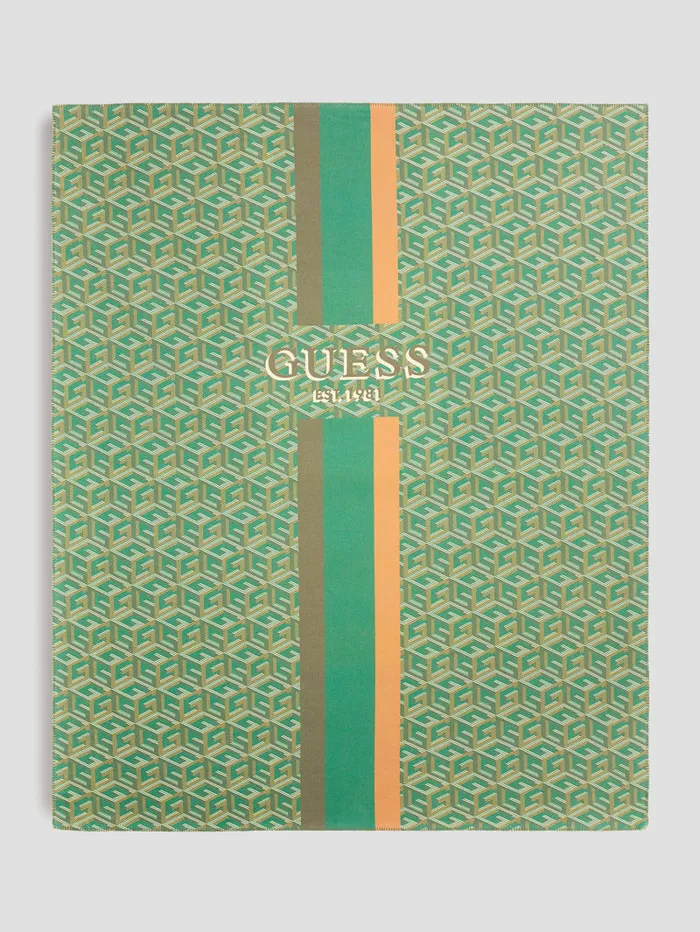GUESS Home Fleece G Cube Blanket Green 8211 Women