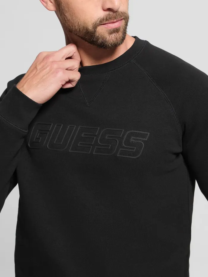 GUESS Hoodies and Sweaters Eco Aldwin Crewneck Sweatshirt White 8211 Men