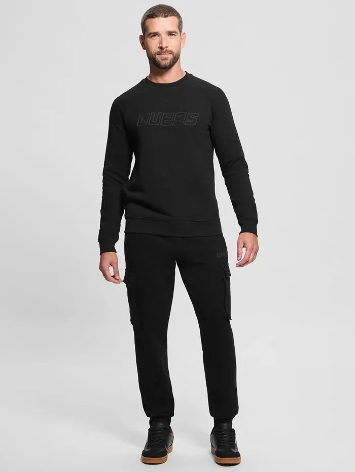 GUESS Hoodies and Sweaters Eco Aldwin Crewneck Sweatshirt White 8211 Men