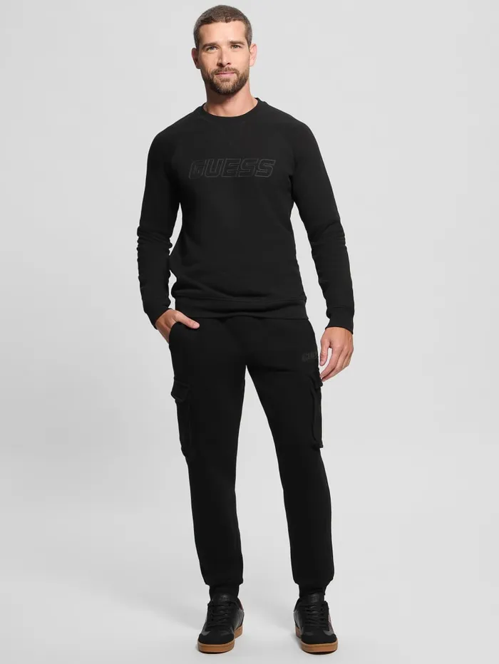 GUESS Hoodies and Sweaters Eco Aldwin Crewneck Sweatshirt White 8211 Men