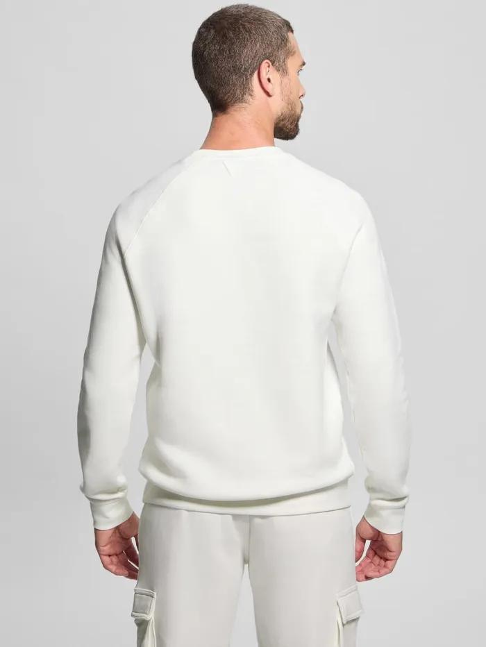 GUESS Hoodies and Sweaters Eco Aldwin Crewneck Sweatshirt White 8211 Men