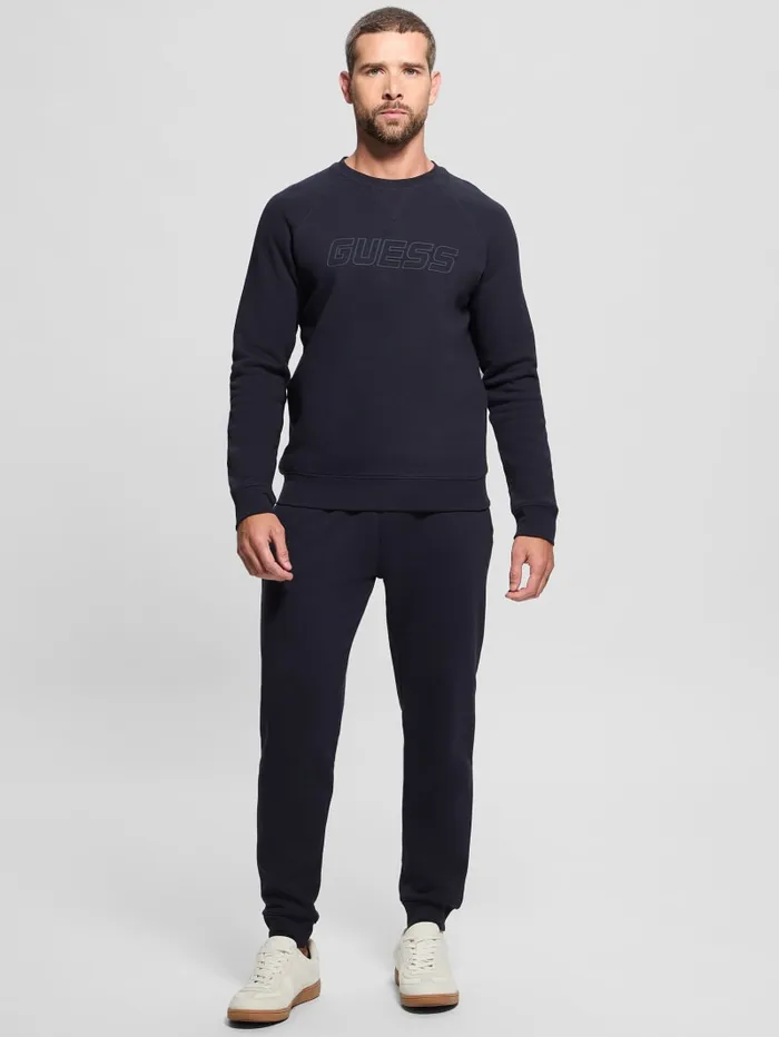 GUESS Hoodies and Sweaters Eco Aldwin Crewneck Sweatshirt White 8211 Men