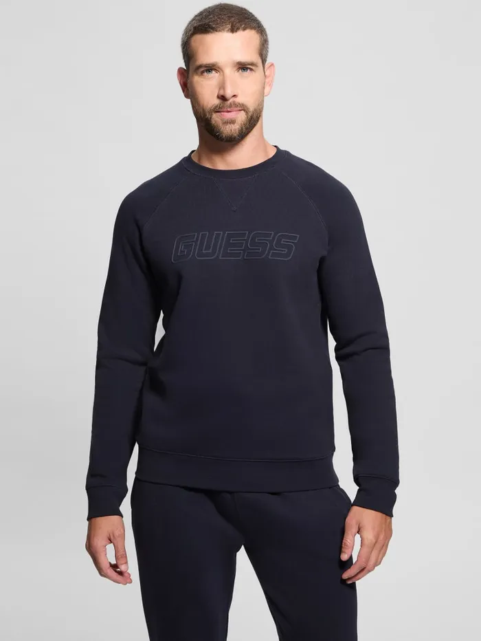 GUESS Hoodies and Sweaters Eco Aldwin Crewneck Sweatshirt White 8211 Men
