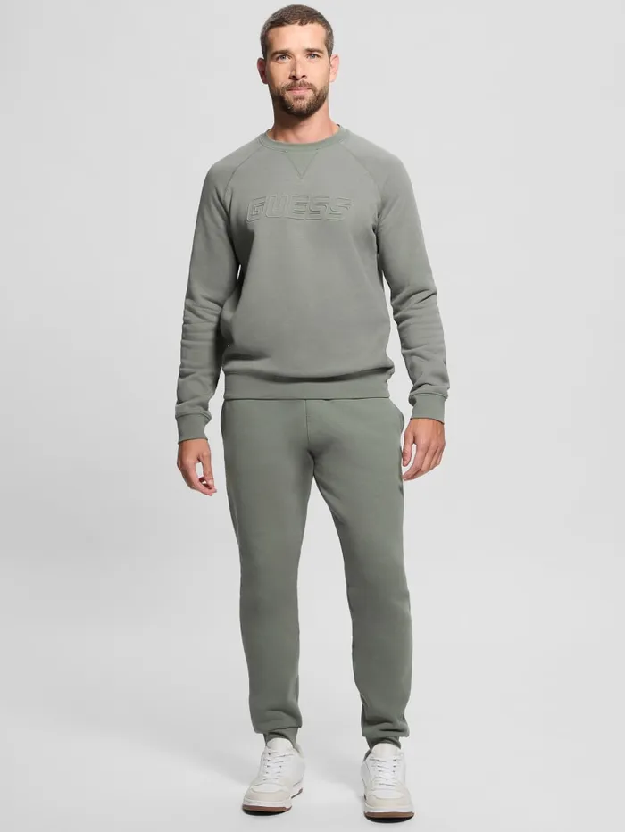 GUESS Hoodies and Sweaters Eco Aldwin Crewneck Sweatshirt White 8211 Men