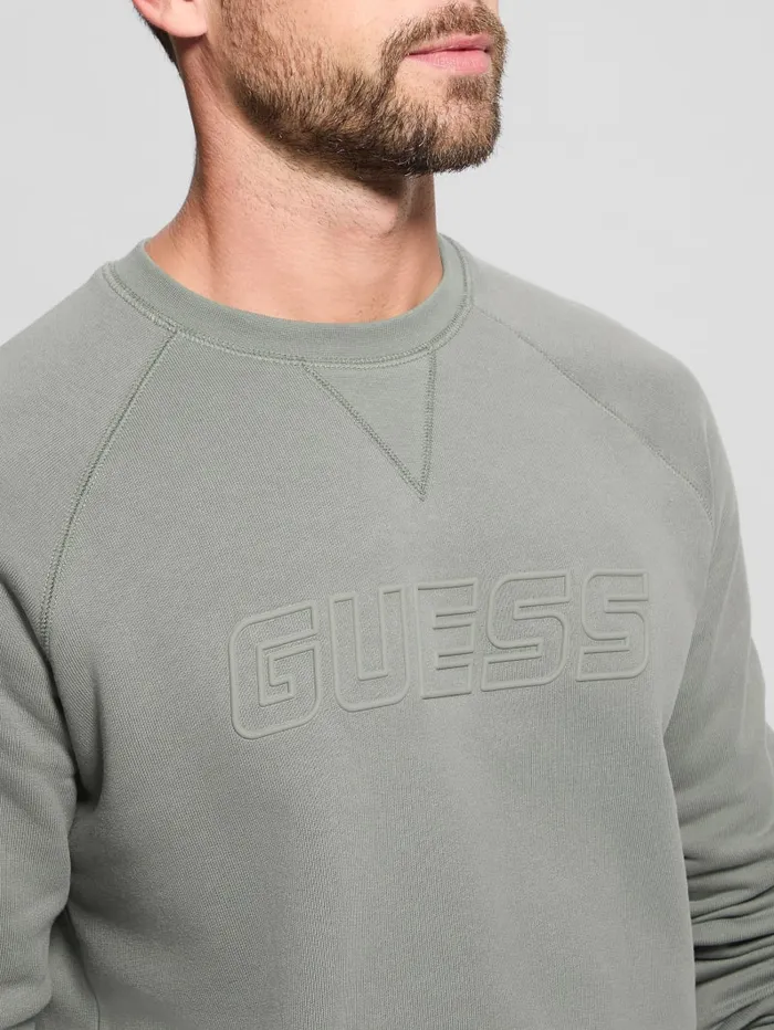 GUESS Hoodies and Sweaters Eco Aldwin Crewneck Sweatshirt White 8211 Men