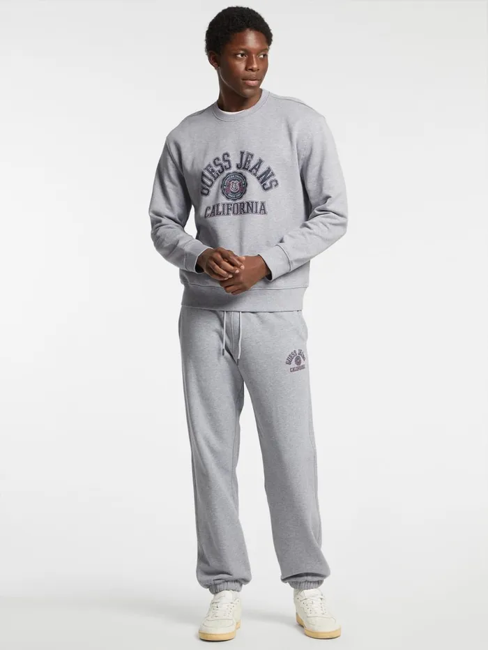 GUESS Hoodies and Sweaters Eco Crewneck Printed Sweater Blue 8211 Men