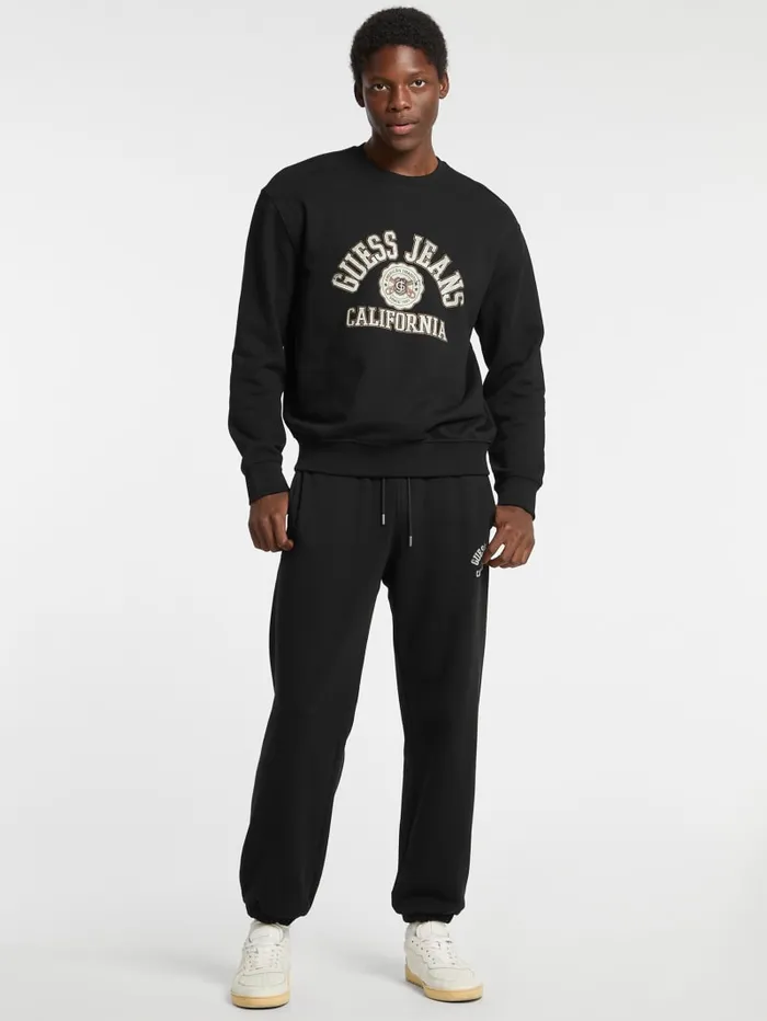 GUESS Hoodies and Sweaters Eco Crewneck Printed Sweater Blue 8211 Men