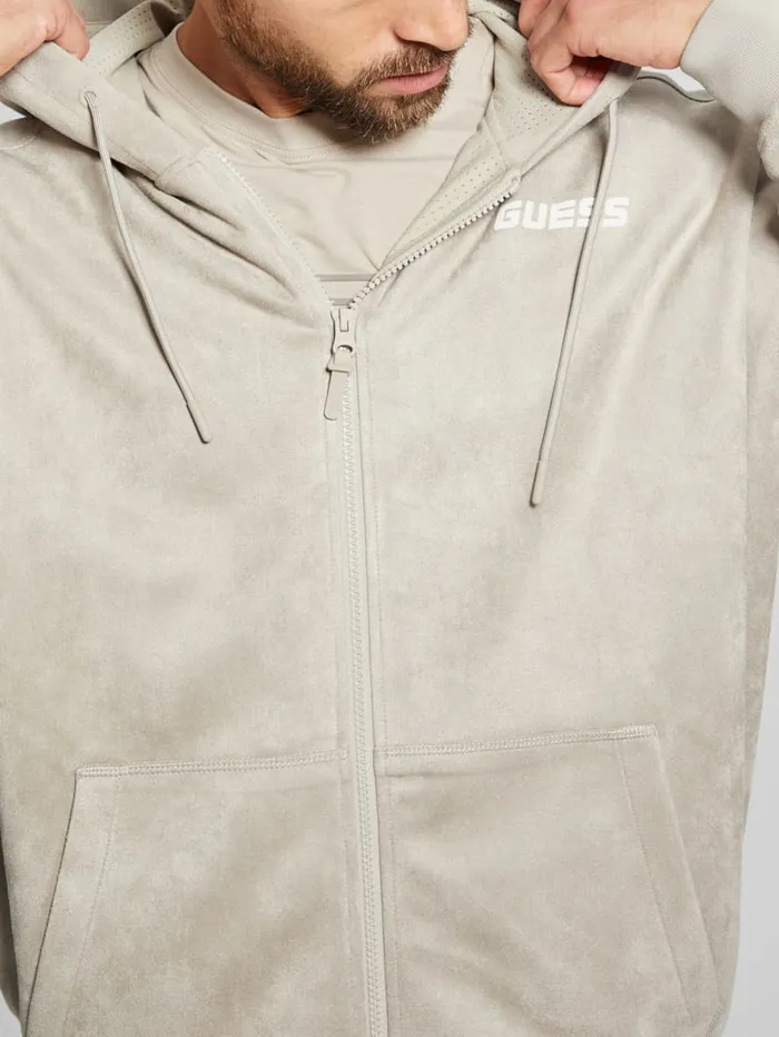 GUESS Hoodies and Sweaters Eco Daril ZipUp Hoodie Sweatshirt White 8211 Men