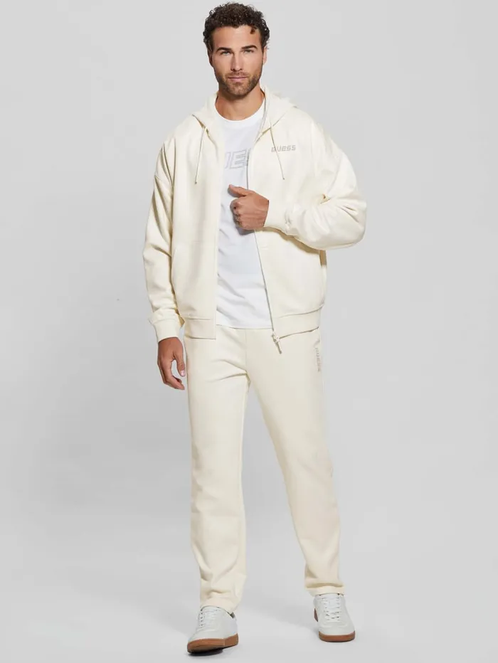 GUESS Hoodies and Sweaters Eco Daril ZipUp Hoodie Sweatshirt White 8211 Men