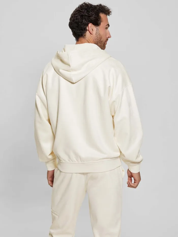 GUESS Hoodies and Sweaters Eco Daril ZipUp Hoodie Sweatshirt White 8211 Men